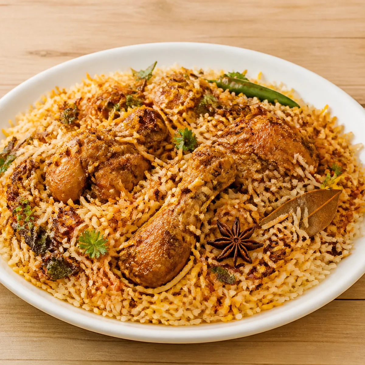 Indian Hyderabadi chicken biryani