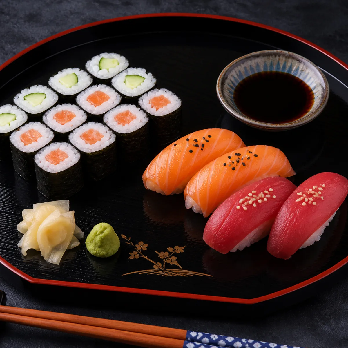 Assorted Japanese sushi
